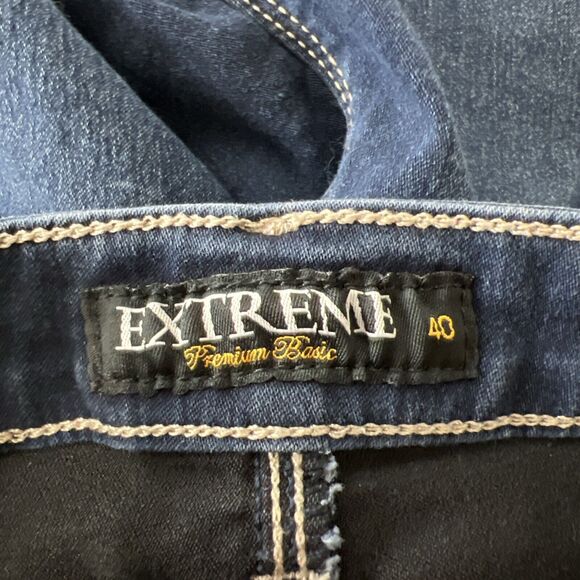 Extreme Jean Shorts Women 40 - 2X Blue Denim Stretch Casual Bottoms - Picture 3 of 10